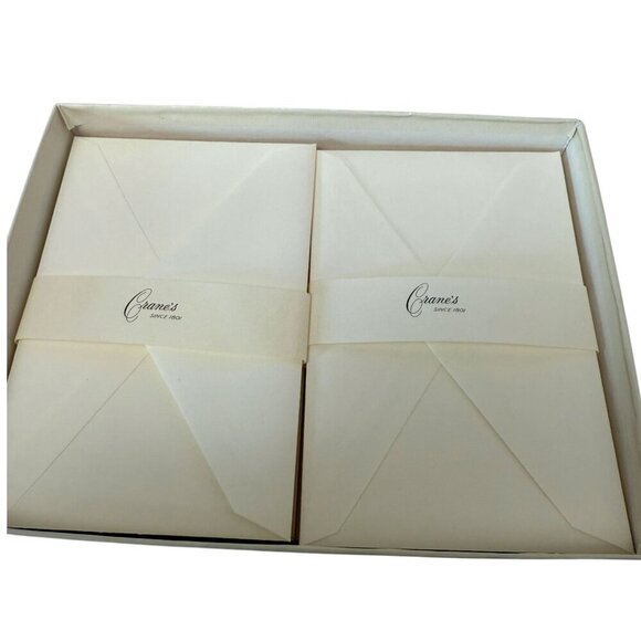 CRANES Fine Writing Paper 18 sheets + Envelopes Cream Gold Partially Used Boxed - Picture 4 of 10